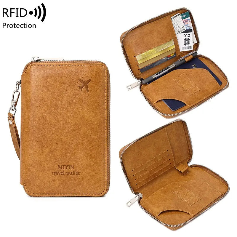 RFID Passport Holder Wallet – Minimalist PU Leather Travel Organizer