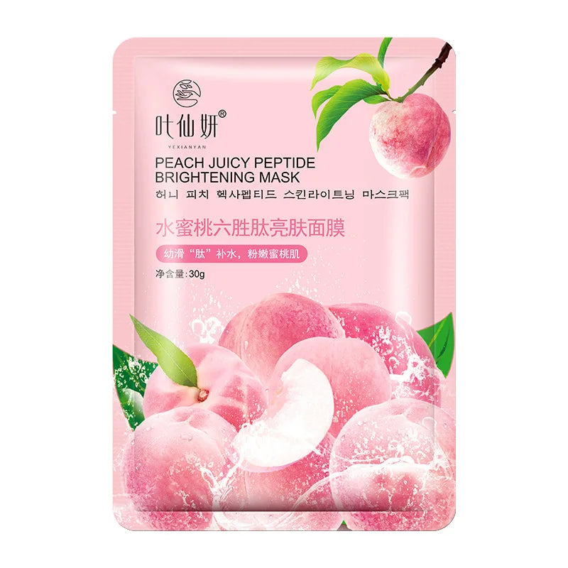 12-Pack Fruit Sheet Masks – Blueberry, Aloe, Cucumber & Peach