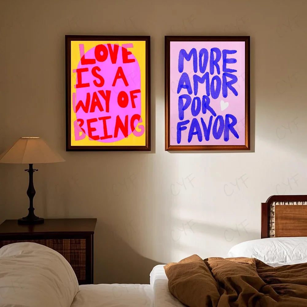 Minimalist Love Quotes Wall Poster – Waterproof PVC Art Sticker