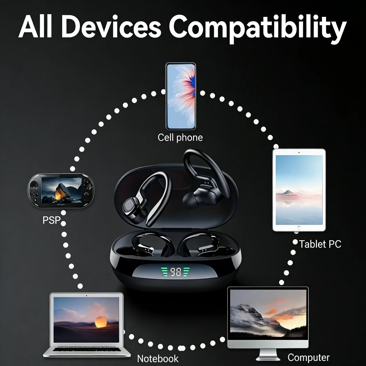 SP16 Wireless Over-Ear Sports Headphones – Long Battery Life