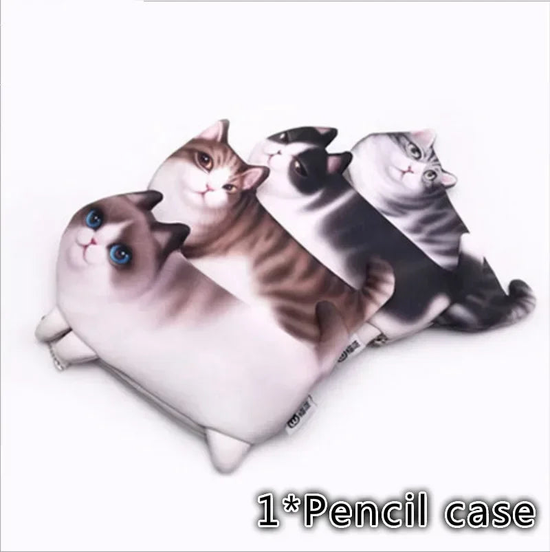 3D Cat Pencil Bag – Large Capacity Cartoon Pen Case for School