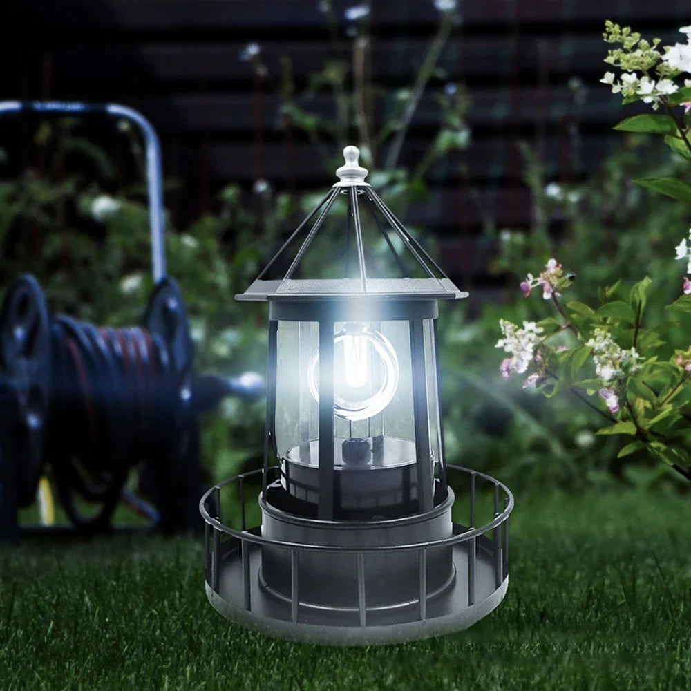 LED Solar Rotating Lighthouse Hardware Iron Electronic Accessories