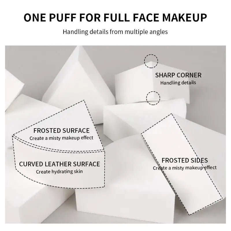 Triangle Makeup Sponge Fan Puff | Wet & Dry | 1–30 Pack