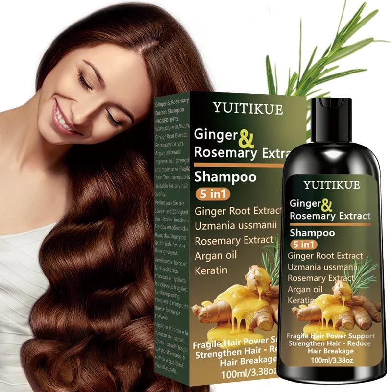 Ginger & Rosemary 5-in-1 Shampoo – Keratin & Argan Oil 100ml