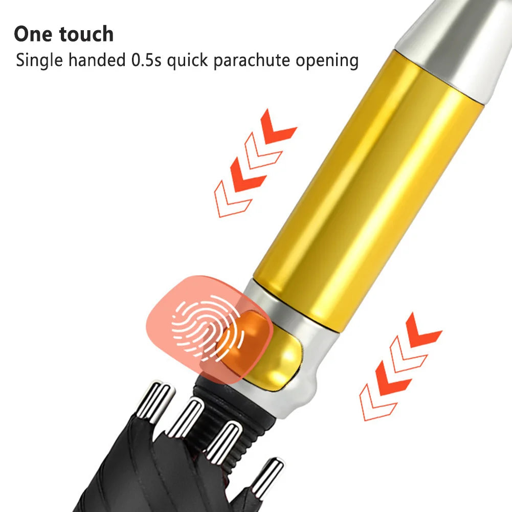 PEAKINBAGS Double Layer UV Auto Open Long Handle Umbrella