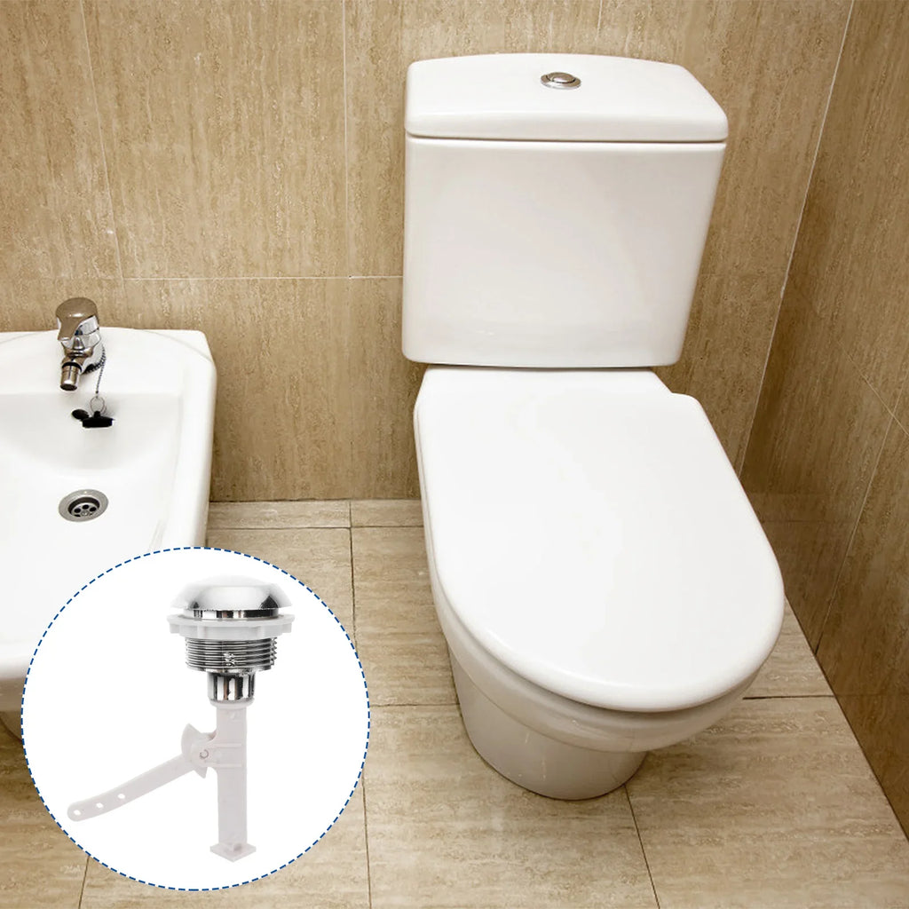 Push Button Toilet Flush Kits Rods Round Valve Seat Water Tank Home