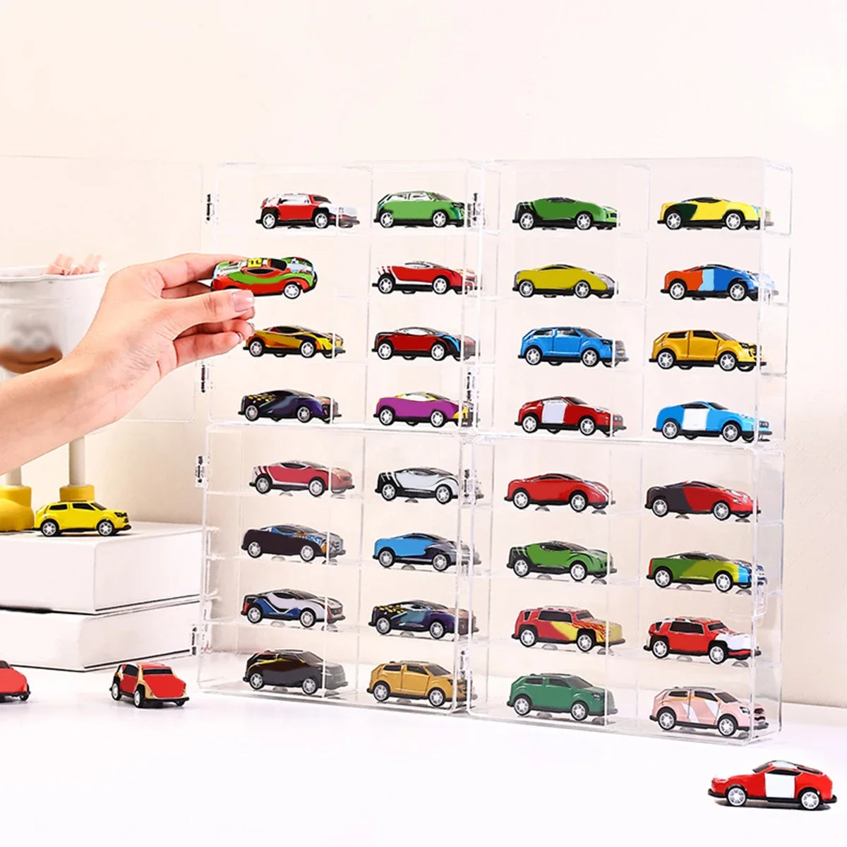 Acrylic Transparent Stackable 1 64 Car Model Storage Box Toy Cabinet