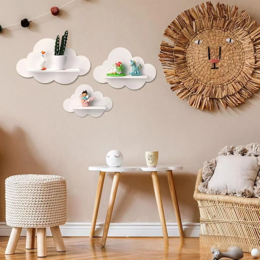 Cloud Wall Shelf Set of 3 – Floating Kids Room & Nursery Shelves