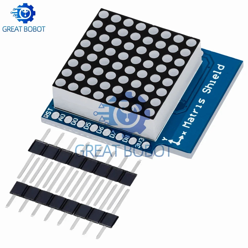 Matrix LED Shield V1.0 for WEMOS D1 Mini – 8×8 Dot Matrix