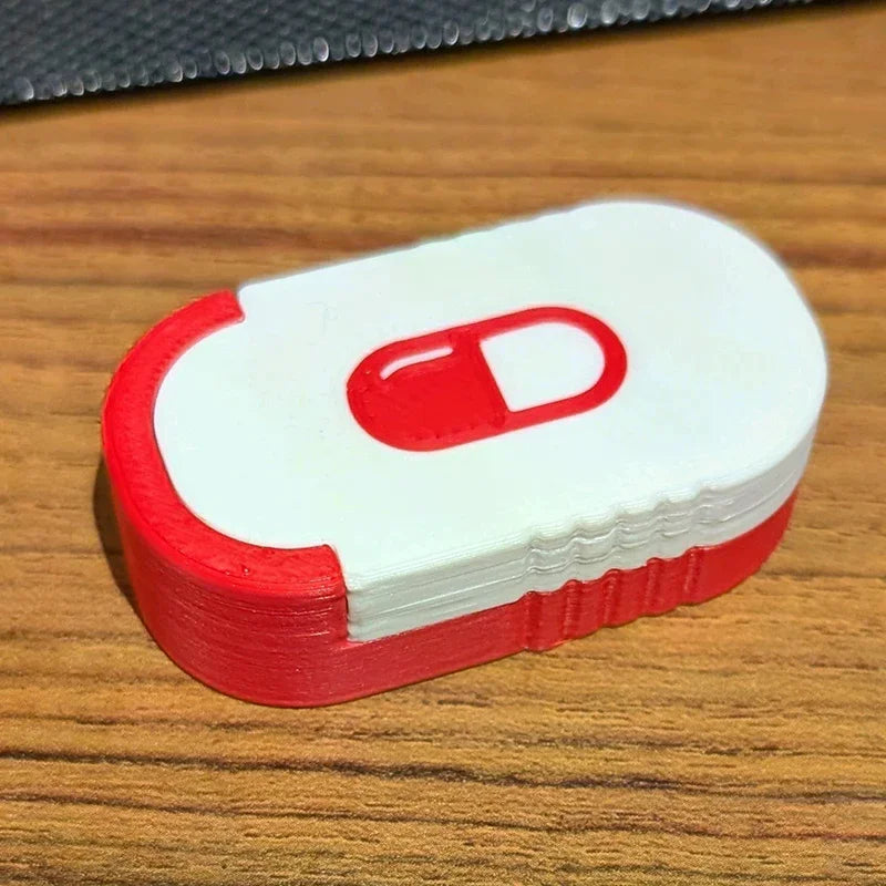 Mini Sliding Pill Box Keychain – Multi-Compartment Travel Case