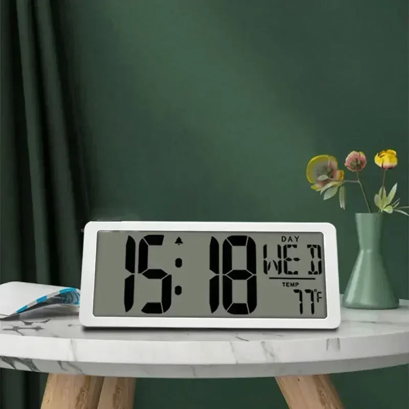 Nordic Digital Alarm Clock | LCD Wall Mount & Desk Clock