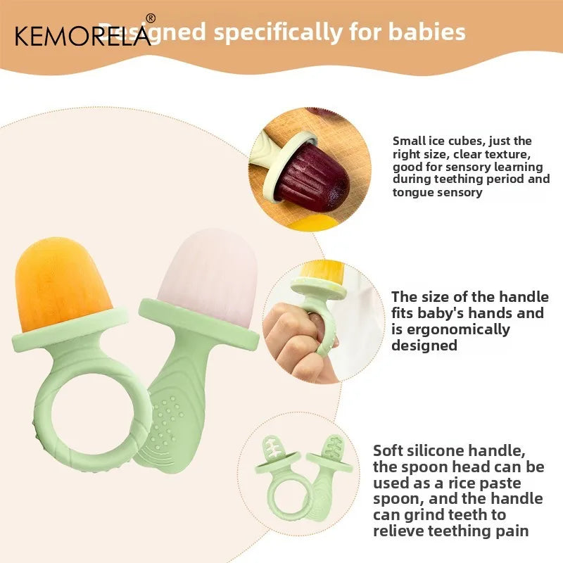 KEMORELA 6-Cavity Baby Popsicle Silicone Mold | Homemade Ice Pops