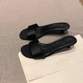 Women's Open Toe Thin Heel Slides – Elegant Summer Slippers