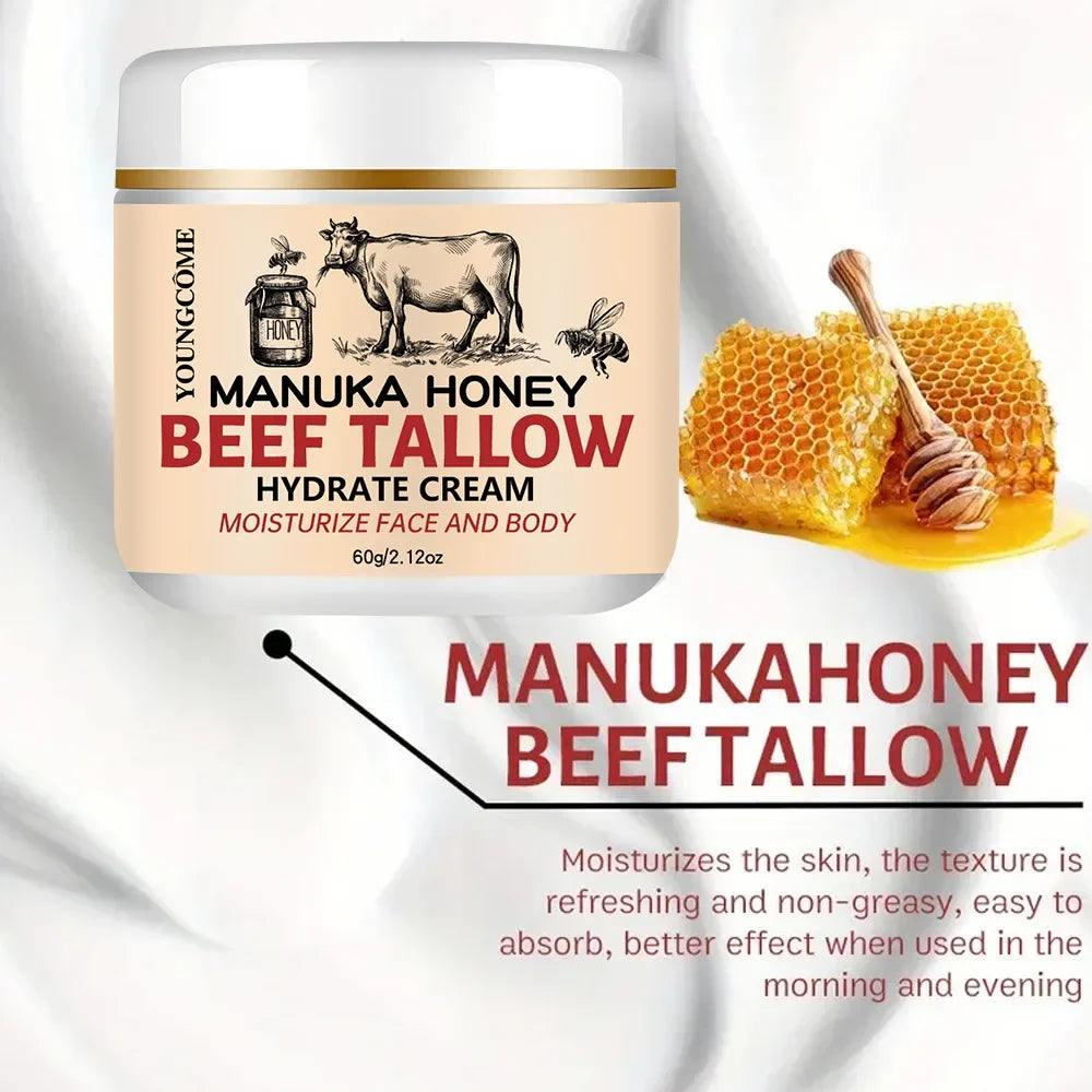 YOUNGCOME Beef Tallow Honey Balm – Face & Body Moisturizer