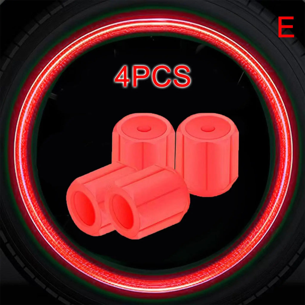 16 Luminous Car Valve Caps Mini Non-slip Air Rim Cover Glow Dark
