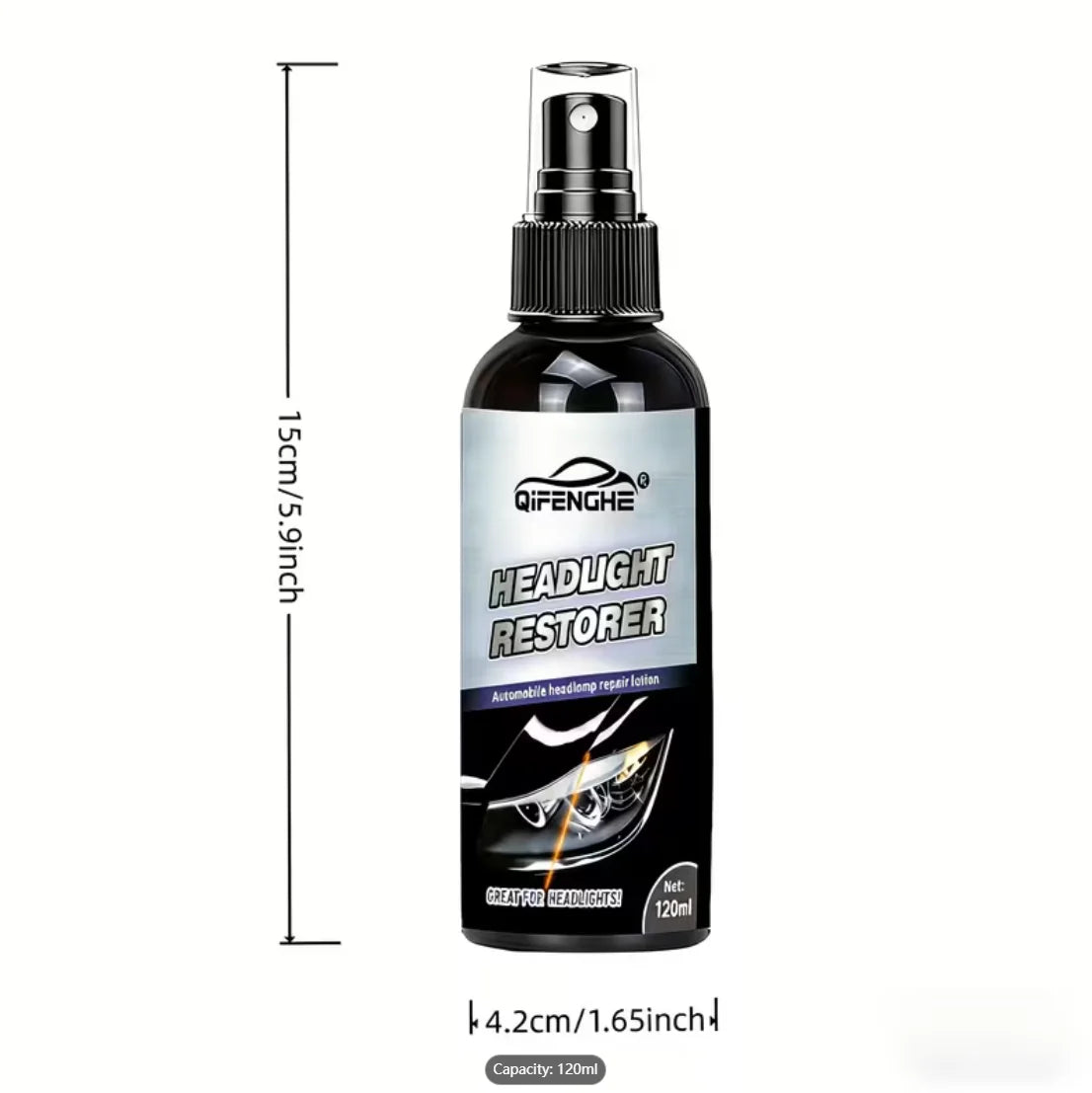 Headlight Restorer & Protectant – Clears Faded Yellow Lenses