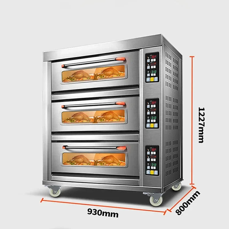 3-Layer Commercial Electric Deck Oven 56L×3 | Pizza & Bakery