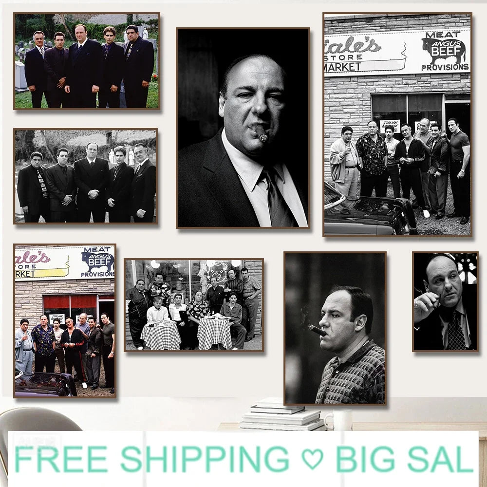 Sopranos Canvas Poster – Vintage TV Series Wall Art Print