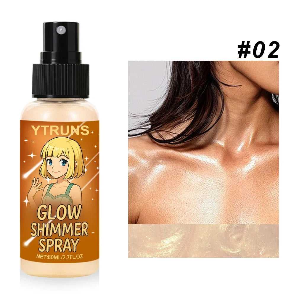 Glow Shimmer Spray for Face, Body & Hair – Glitter Highlight Mist