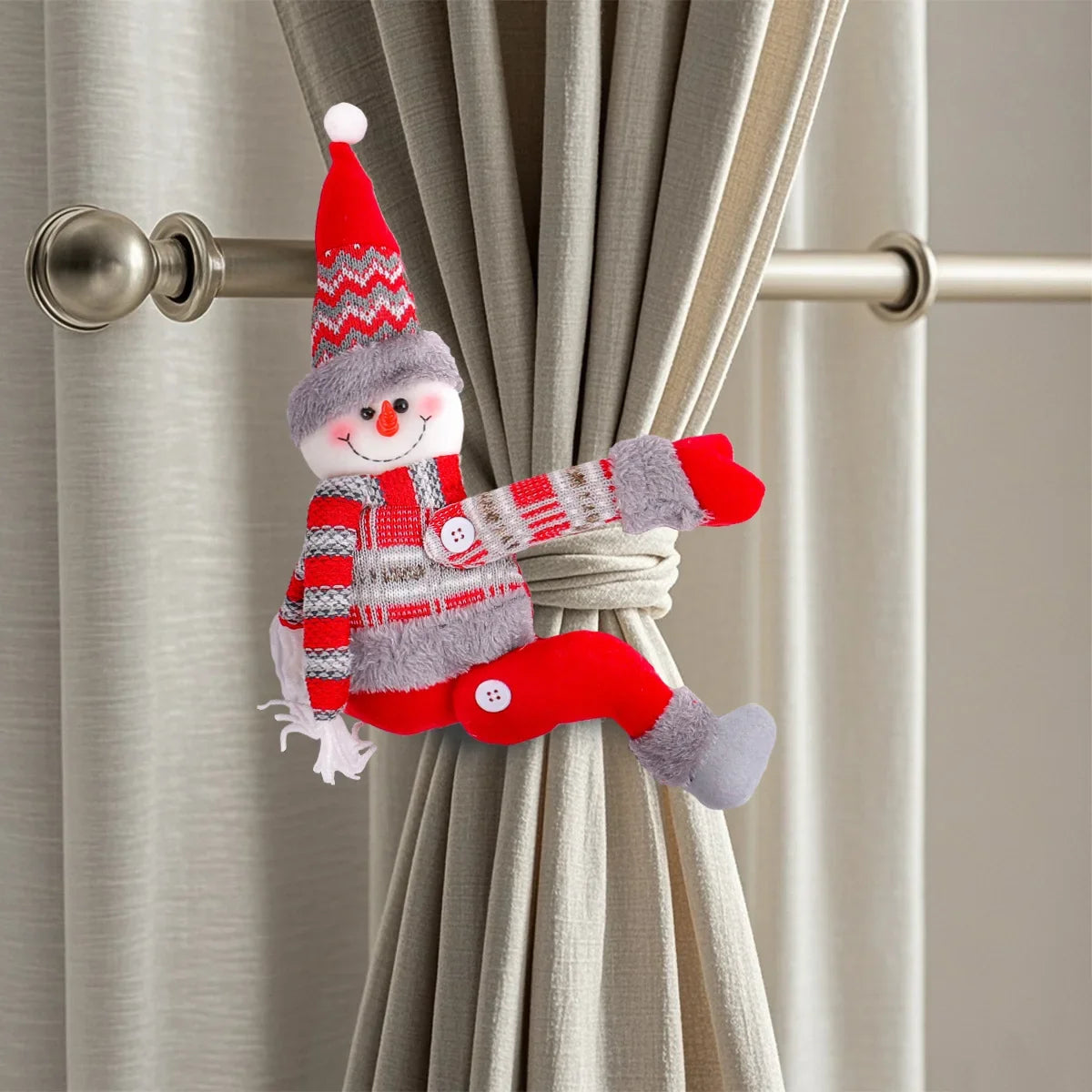Christmas Decorations Home Curtain Decoration Buckle Cartoon Doll