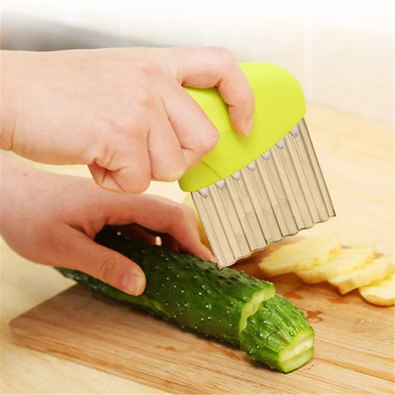 Potato Cutter Chip French Fry Maker Stainless Steel Wavy Knife Fries