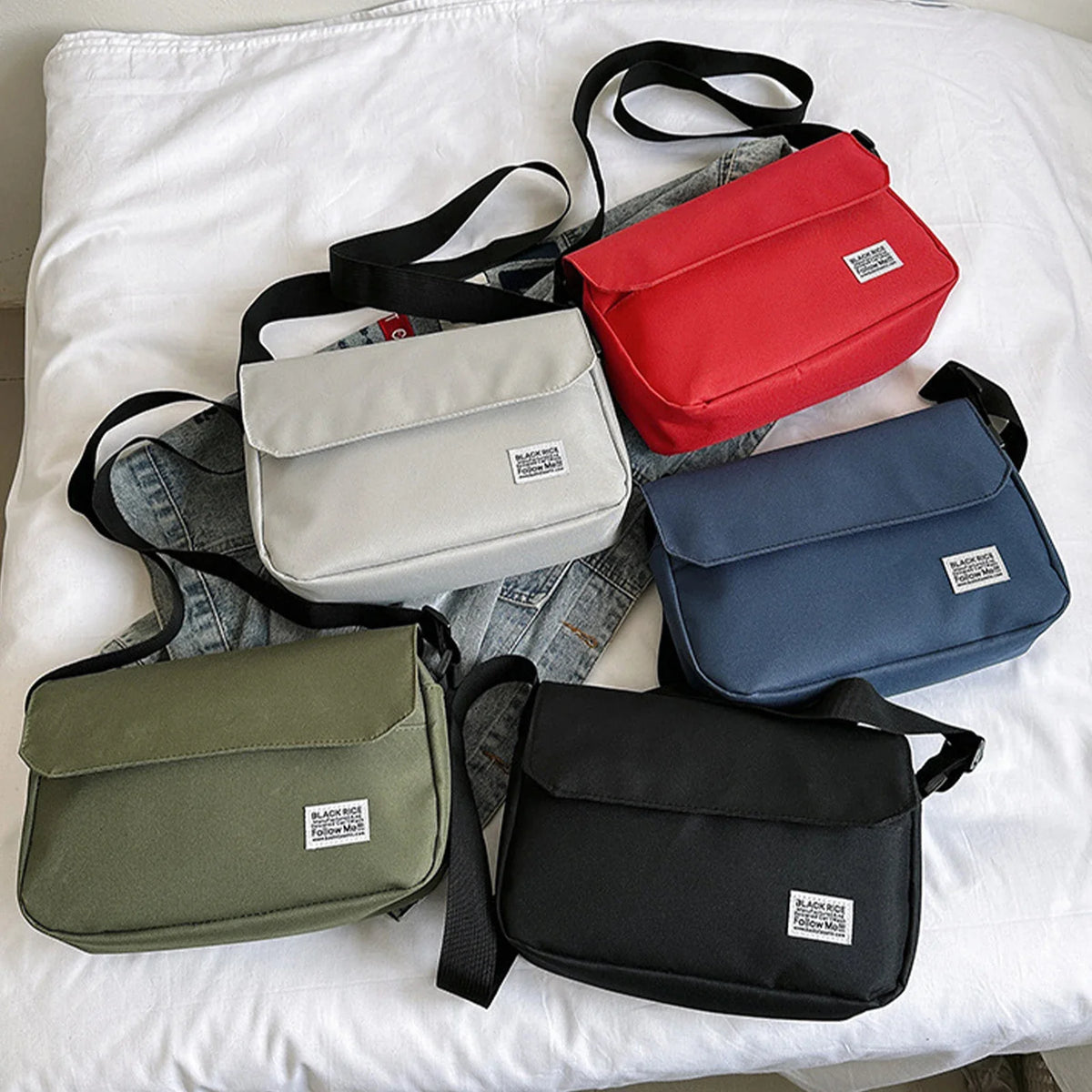 Large Nylon Crossbody Bag – Unisex Travel & Everyday Shoulder Bag