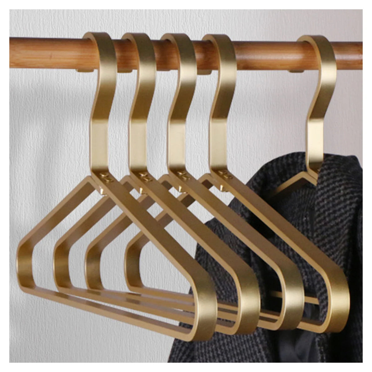 5-Pack Aluminum Alloy Coat Hangers | Heavy-Duty Clothes Rack