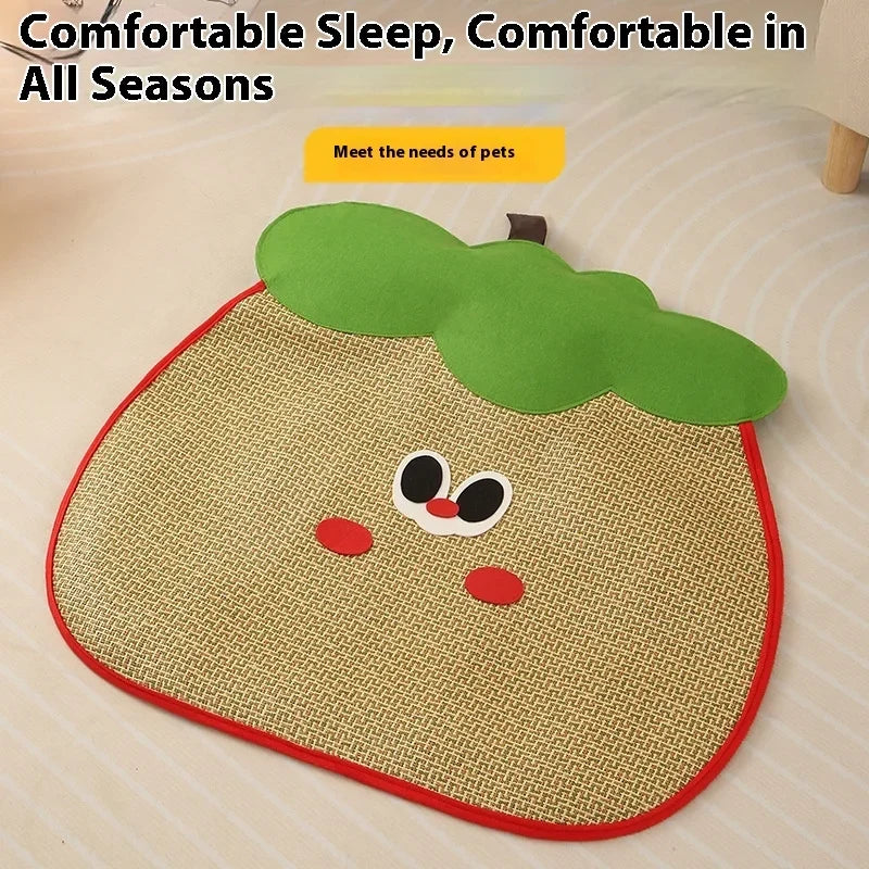 Summer Cooling Pet Mat Cartoon Cat Bed Scratcher Sofa Protective