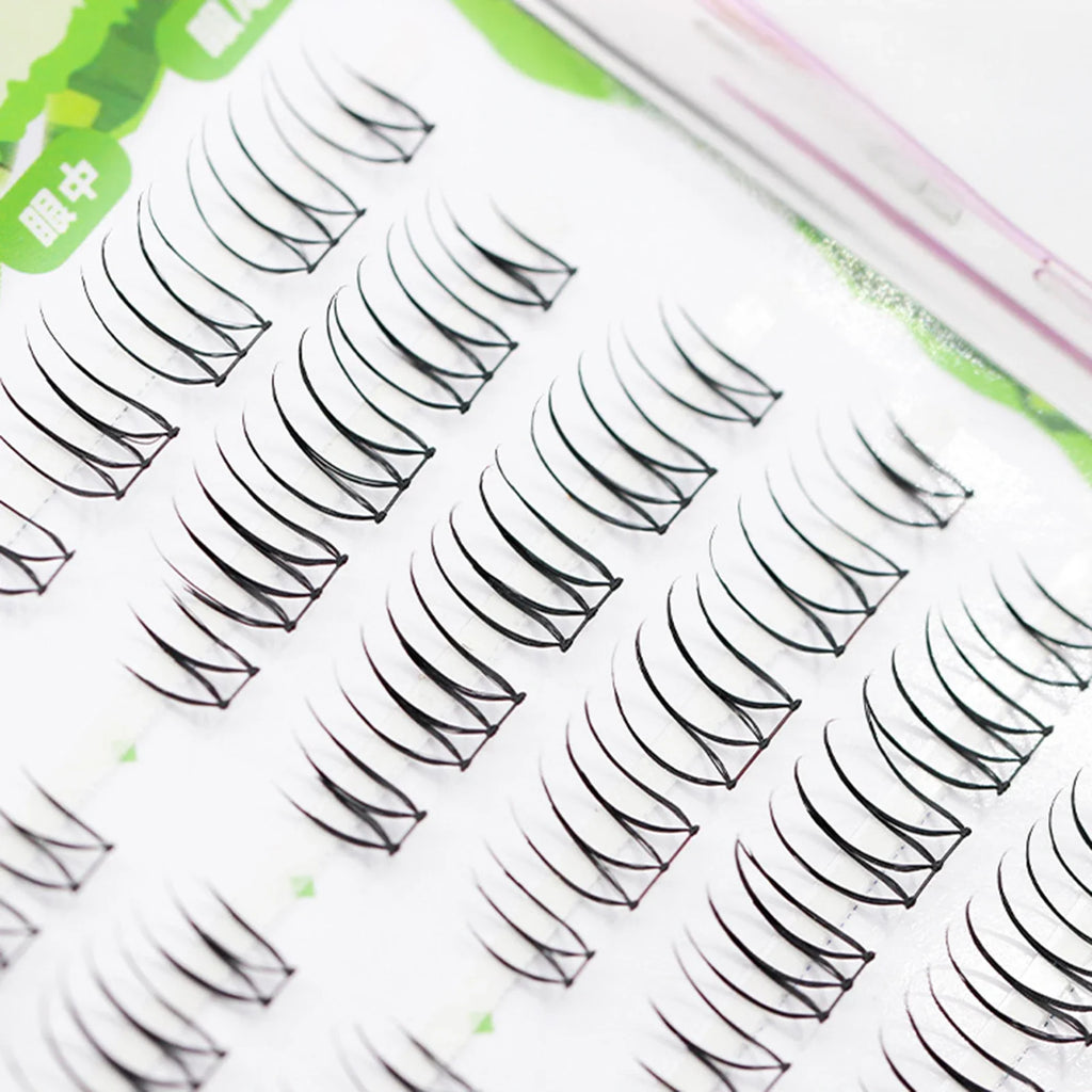 Korean U-Shape Cluster Lashes – Natural Wispy False Eyelashes
