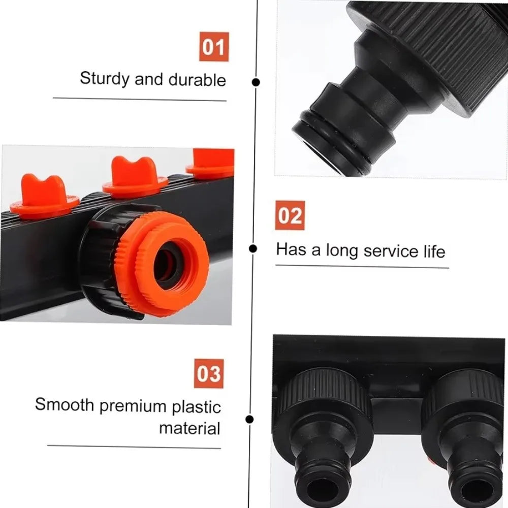 4-Way Garden Hose Splitter with Independent Valve Switches