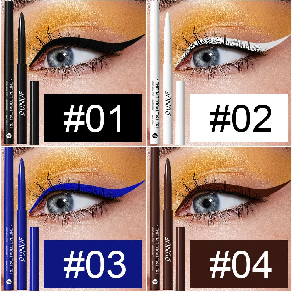 DUNUF 4-Pc Waterproof Eyeliner Pencil Set – Smudge-Proof