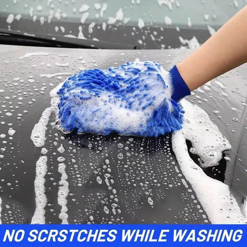 Chenille Microfiber Car Wash Mitt – Scratch-Free Double-Sided