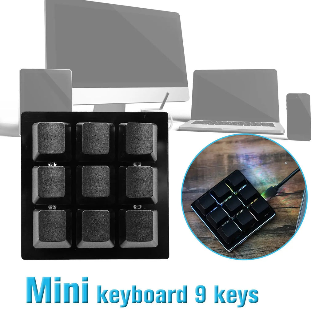BUDI 9-Key RGB Programmable Macro Mechanical Keypad | USB DIY