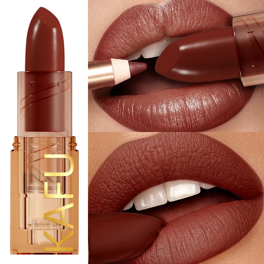 KAFURUX Matte Waterproof Lip Tint Pen | Nude Brown Red Lipstick