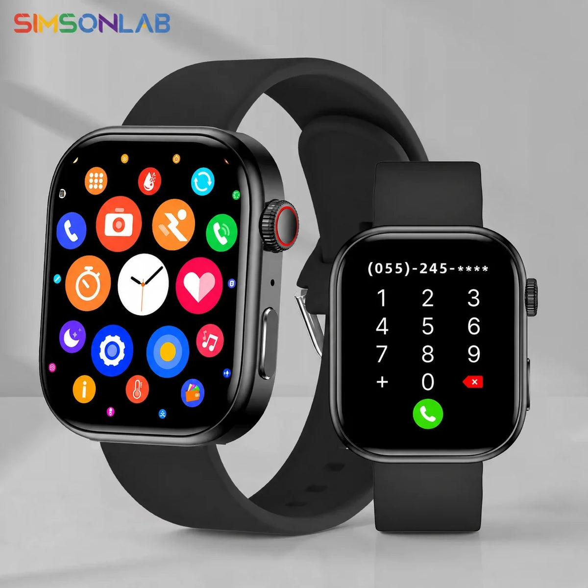 SIMSONLAB 2.01" Smart Watch – Bluetooth Call & Fitness Tracker