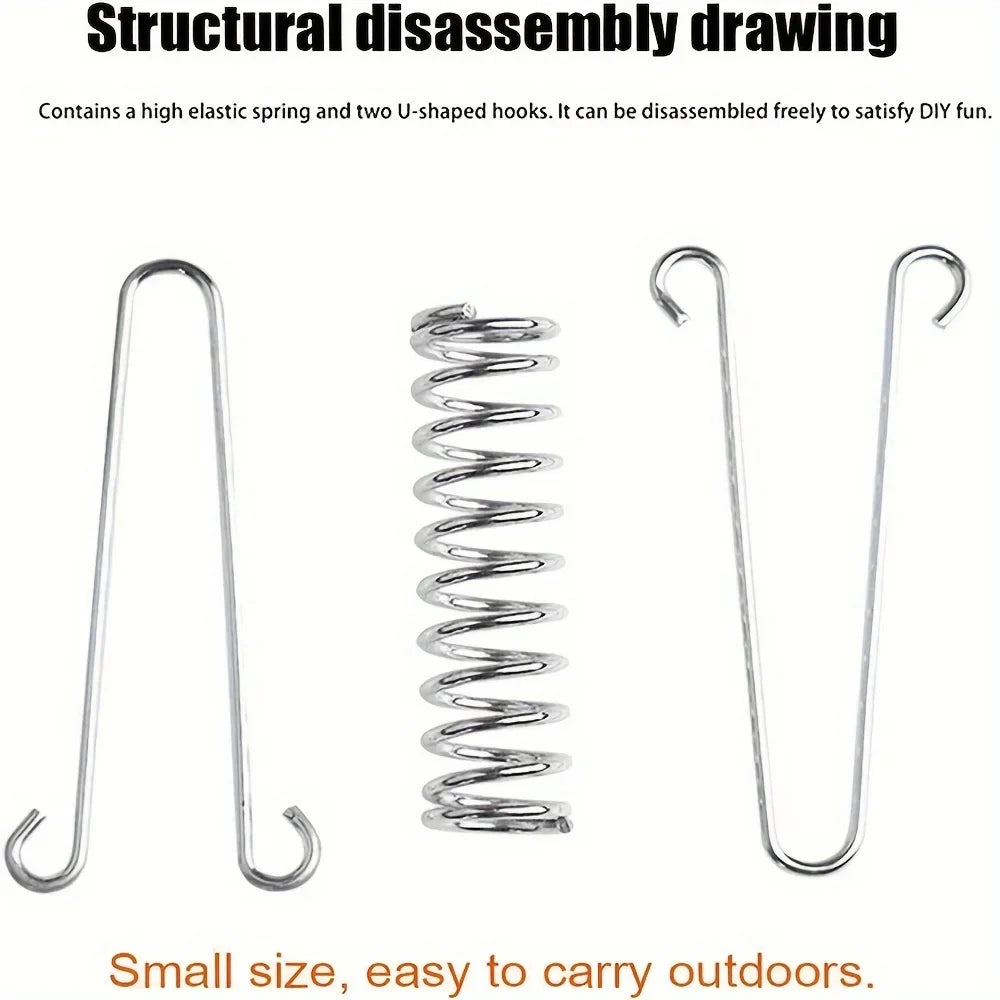 Stainless Steel Tent Tensioner Spring Buckle & Carabiner Clips