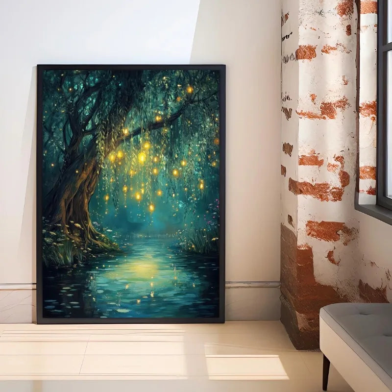 Fairy Enchanted Woodland Canvas Wall Art | Fantasy Forest Poster