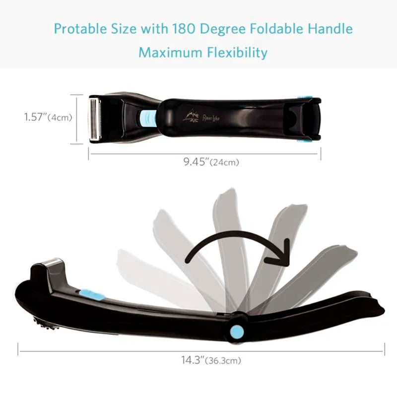 Portable Back Shaver for Men – Foldable Long Handle Body Razor