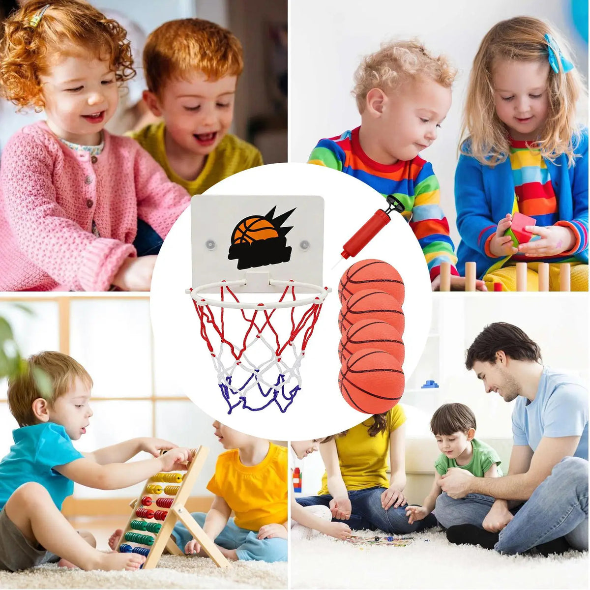 Kids Mini Basketball Hoop Set – Suction Cup Indoor Toy