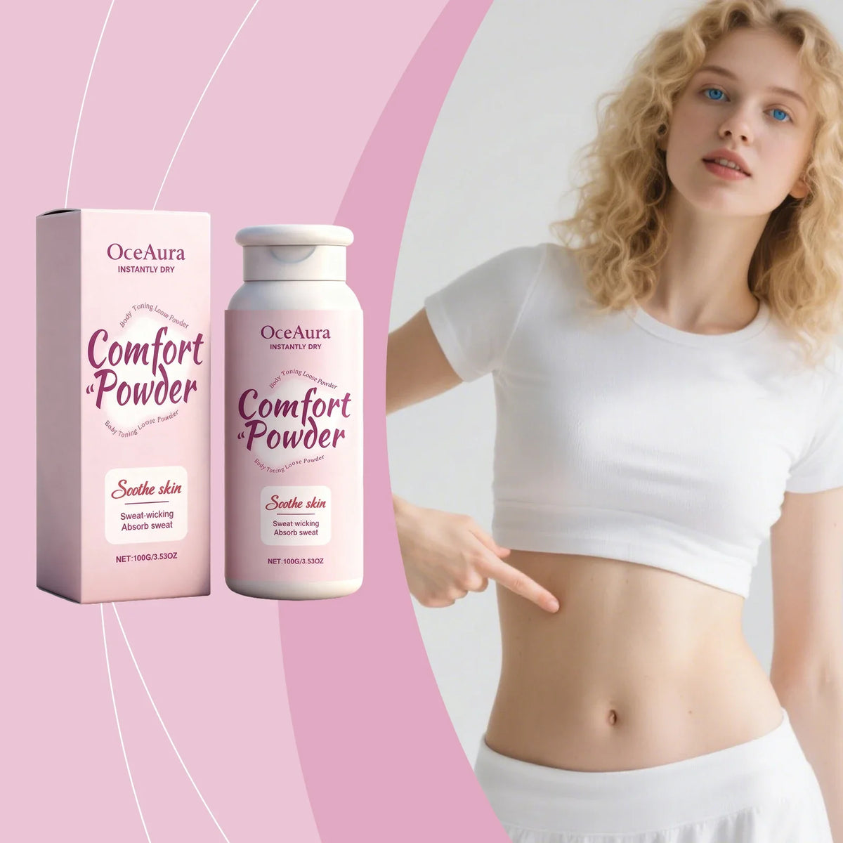 OceAura Comfort Body Powder | Sweat & Odor Control 100ml