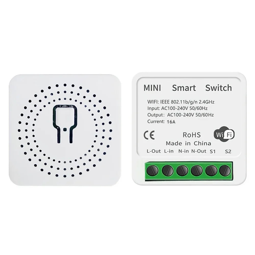Mini 16A Tuya WiFi Smart Switch 2-Gang | Alexa & Google Home