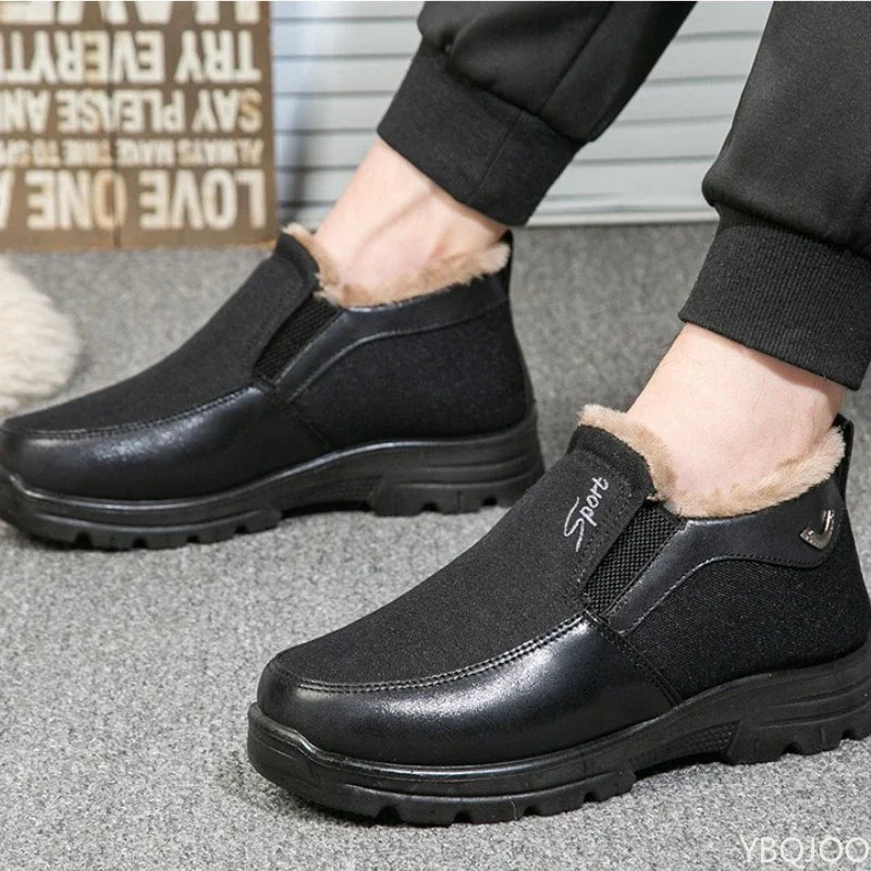 Men's Winter Slip-On Ankle Boots – Warm, Soft & Non-Slip