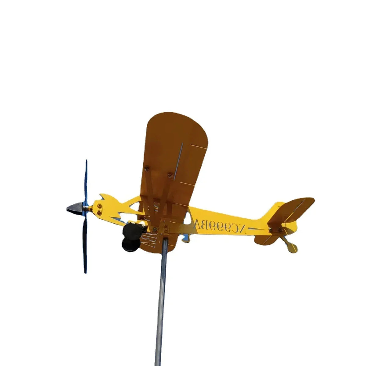 3D Airplane Wind Spinner Metal Weather Vane Garden Ornament