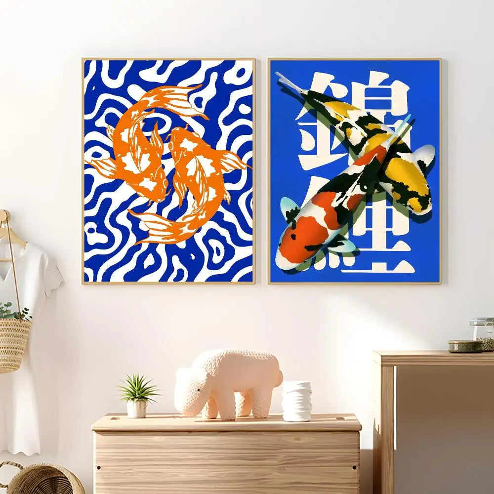 Japanese Koi Fish Waterproof PVC Wall Sticker Poster | Home Décor
