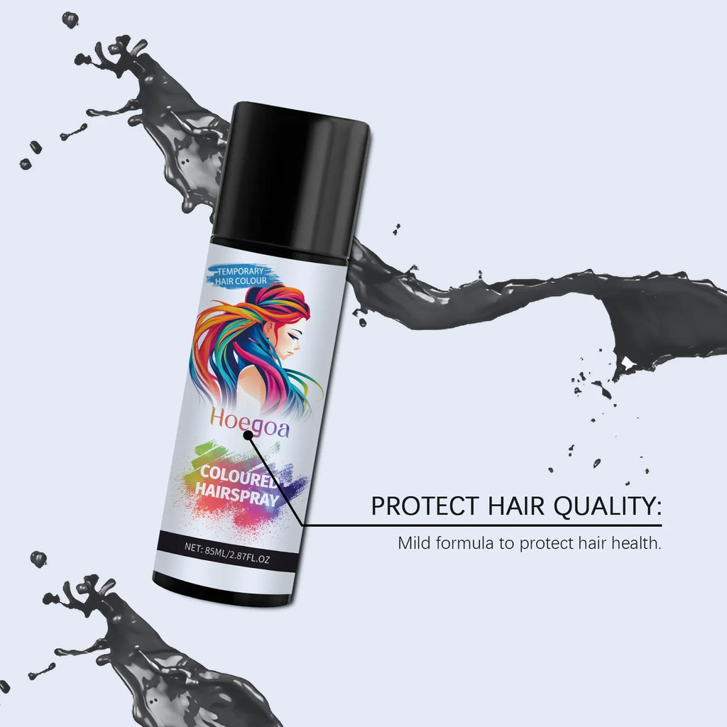 HOEGOA Black Hair Dye Spray – Instant Color & Frizz Control 85ml