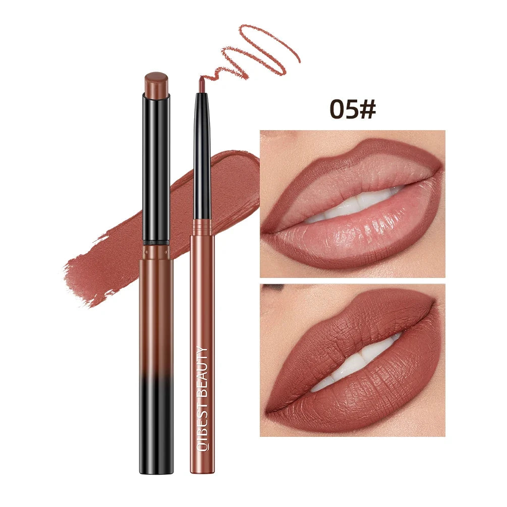 QiBest 12-Color Matte Lipstick & Lip Liner Combo – Waterproof