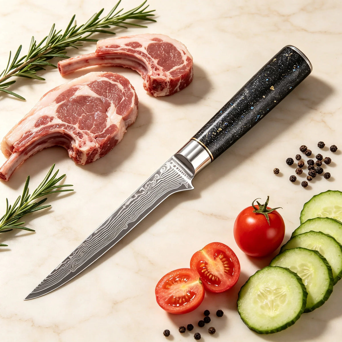 Damascus Steel 67-Layer Boning Knife – Sharp Chef Blade