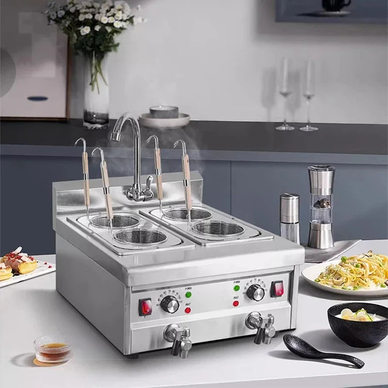Commercial 4-Basket Electric Pasta Boiler | Tabletop Noodle Cooker
