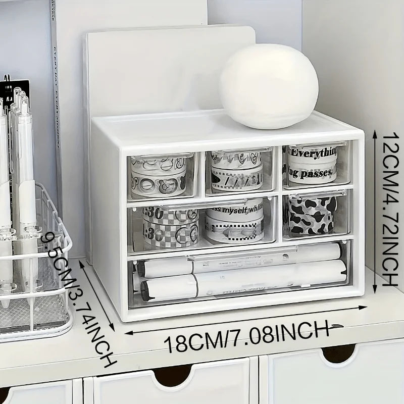 Dustproof Clear Plastic Desktop Mini Storage Box Drawer Transparent
