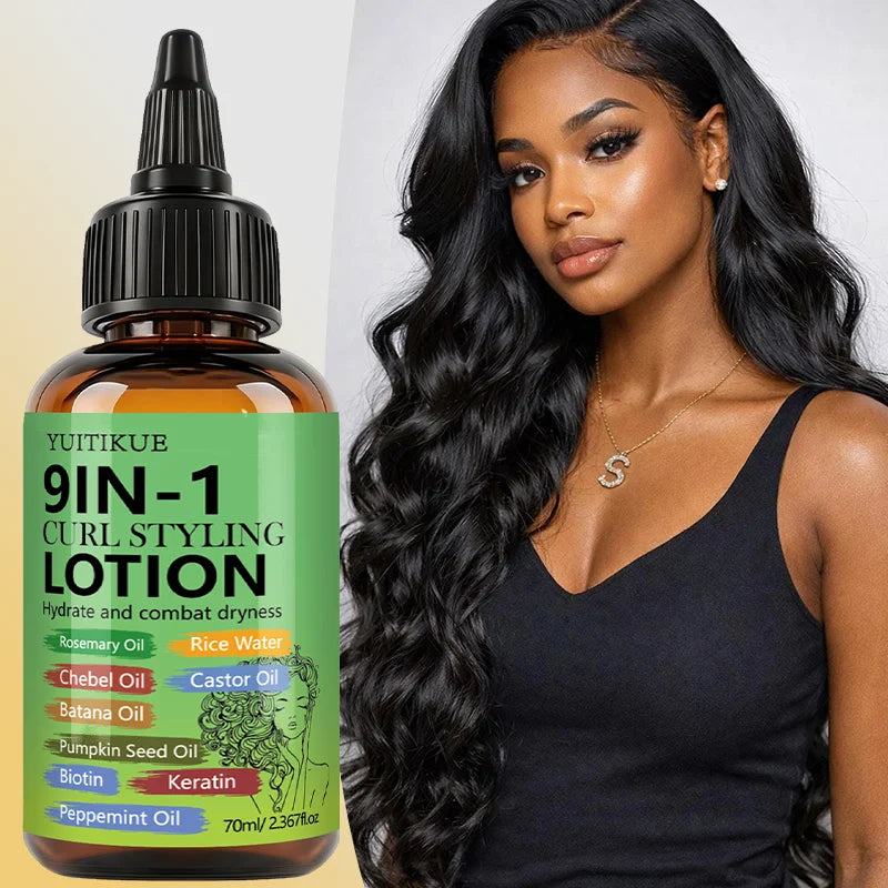 YUITIKUE 9-in-1 Curl Styling Lotion – Anti-Frizz & Hydrating